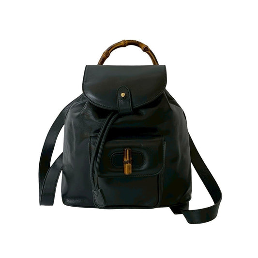 Gucci Black Leather Backpack