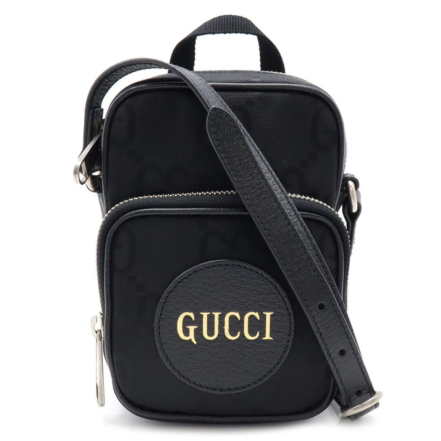 Gucci Black Nylon Canvas Leather Pochette Shoulder Bag