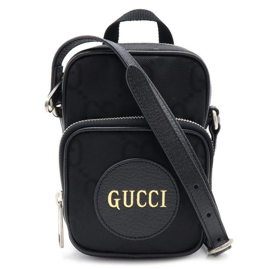 Gucci Black Nylon Canvas Leather Pochette Shoulder Bag