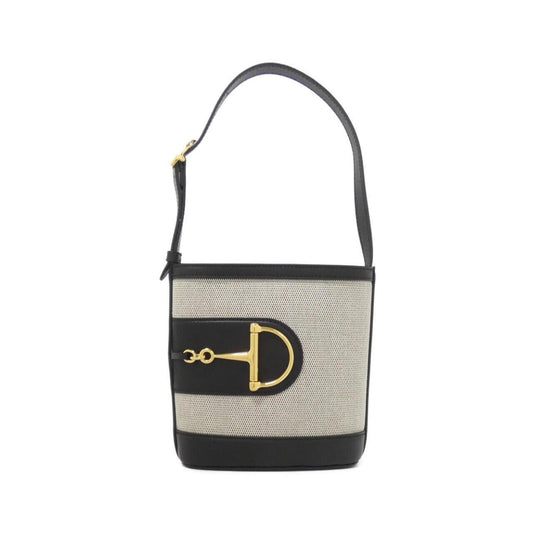 Gucci Black Canvas Leather Handbag