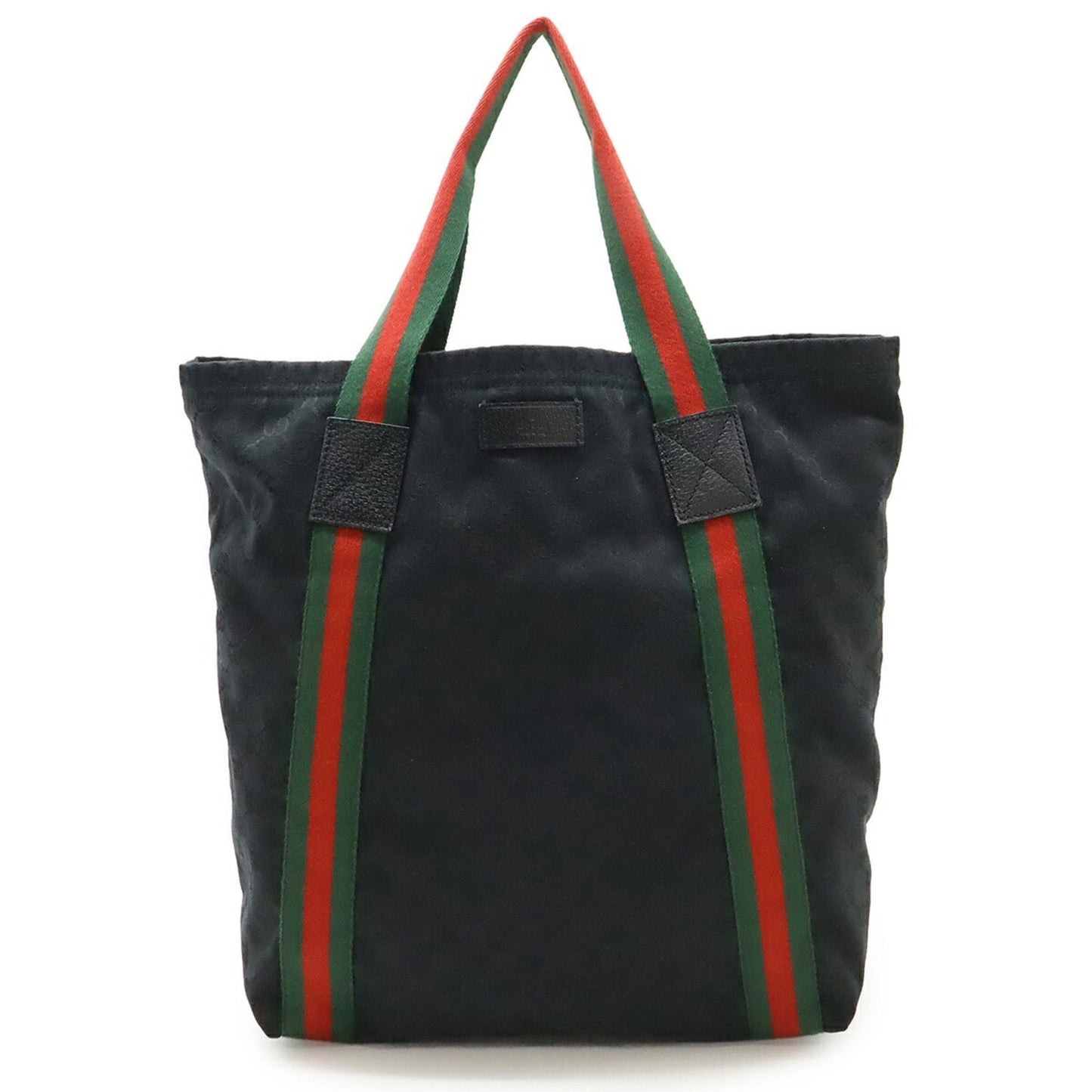 Gucci Black Green Red Color Canvas Leather Shoulder Bag Tote Bag
