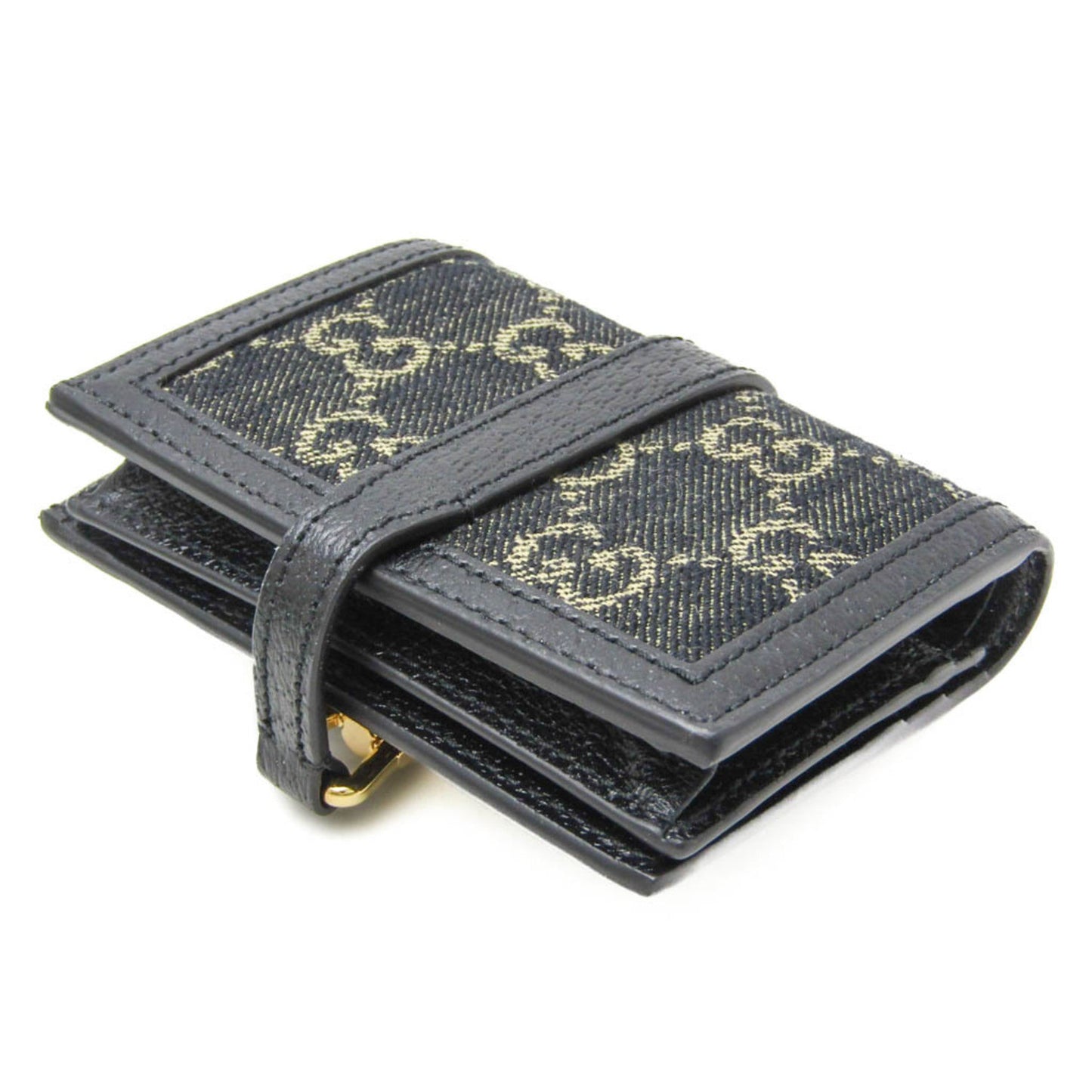 Gucci Black Denim Leather Wallet (Bi-Fold)