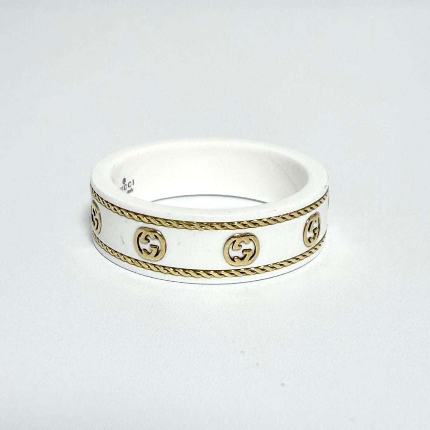 Gucci Gold White Yellow Gold (18K) Band Ring