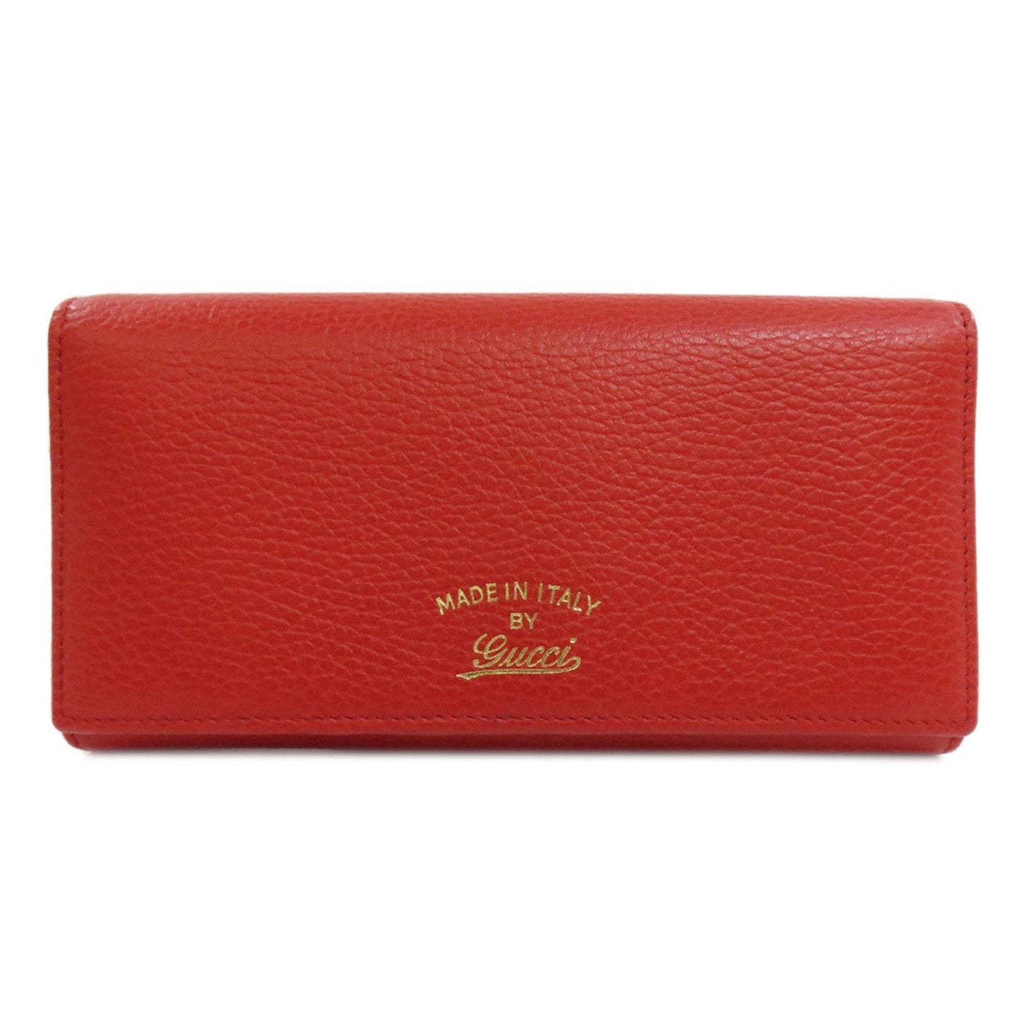 Gucci Red Color Leather Long Wallet (Bi-Fold)