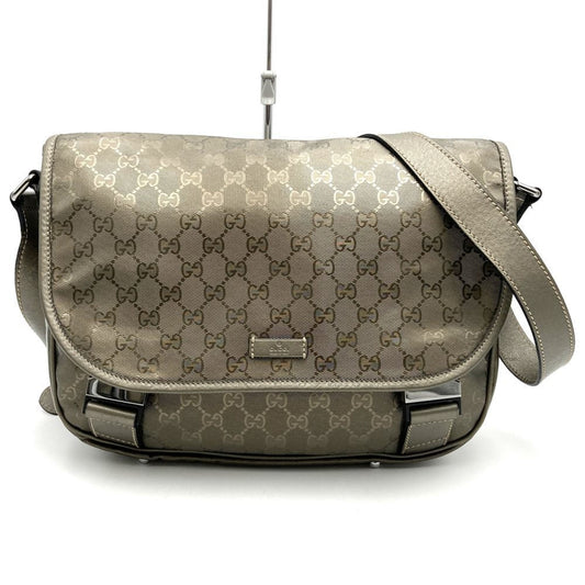 Gucci Gg Imprimé Brown Metallic Gg Imprimé Shoulder Bag