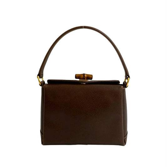 Gucci Brown Leather Handbag Tote Bag