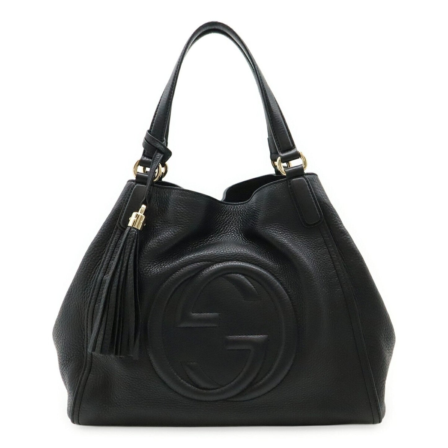 Gucci Black Leather Shoulder Bag Tote Bag