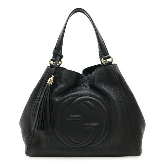 Gucci Black Leather Shoulder Bag Tote Bag