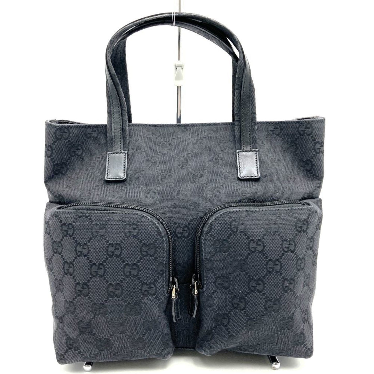 Gucci Black Gg Canvas Handbag Tote Bag