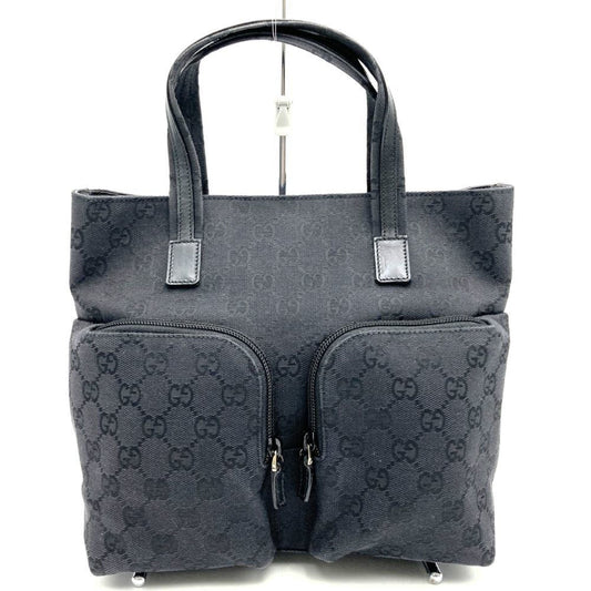 Gucci Black Gg Canvas Handbag Tote Bag