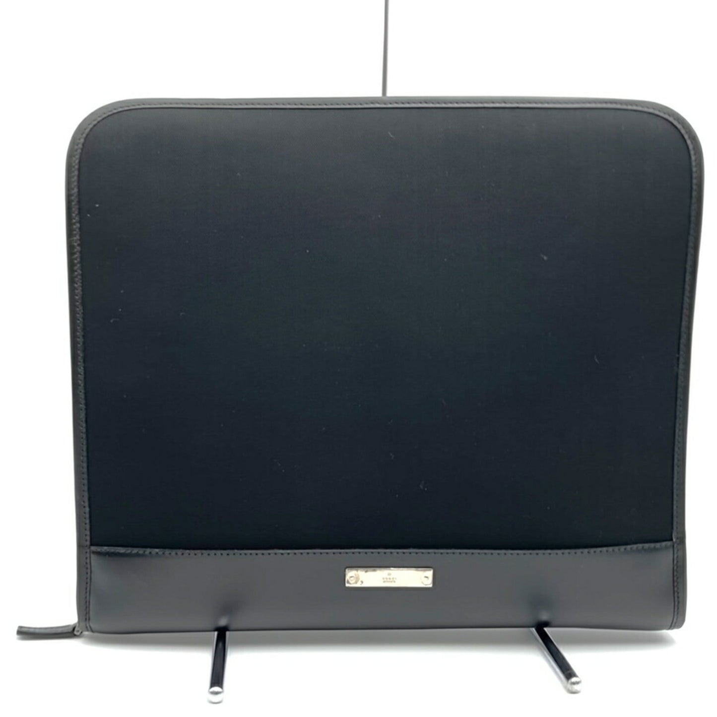 Gucci Black Nylon Leather Clutch Bag