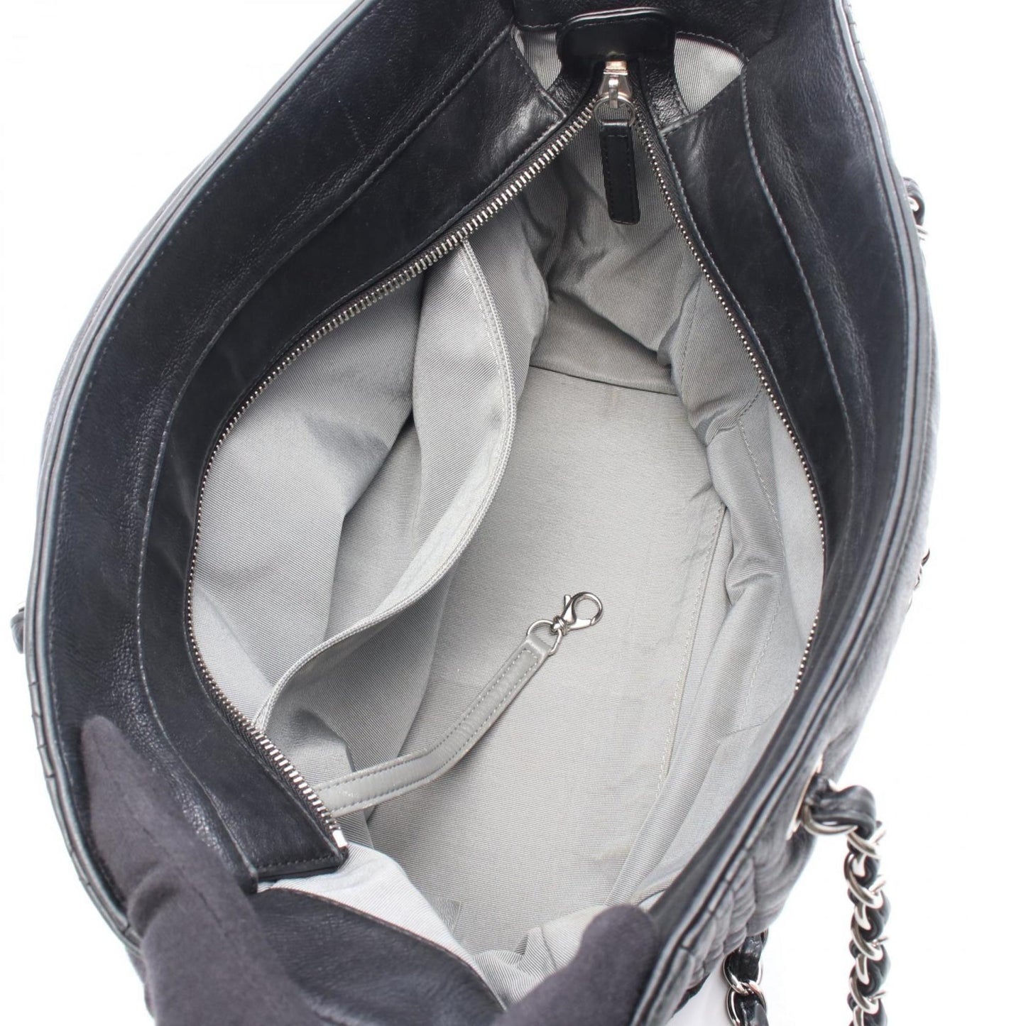 Chanel Black Leather Tote Bag