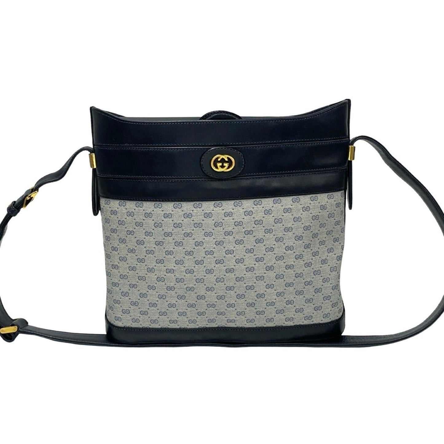 Gucci Navy Leather Pvc Pochette Shoulder Bag