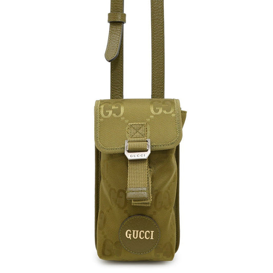 Gucci Green Nylon Leather Shoulder Bag
