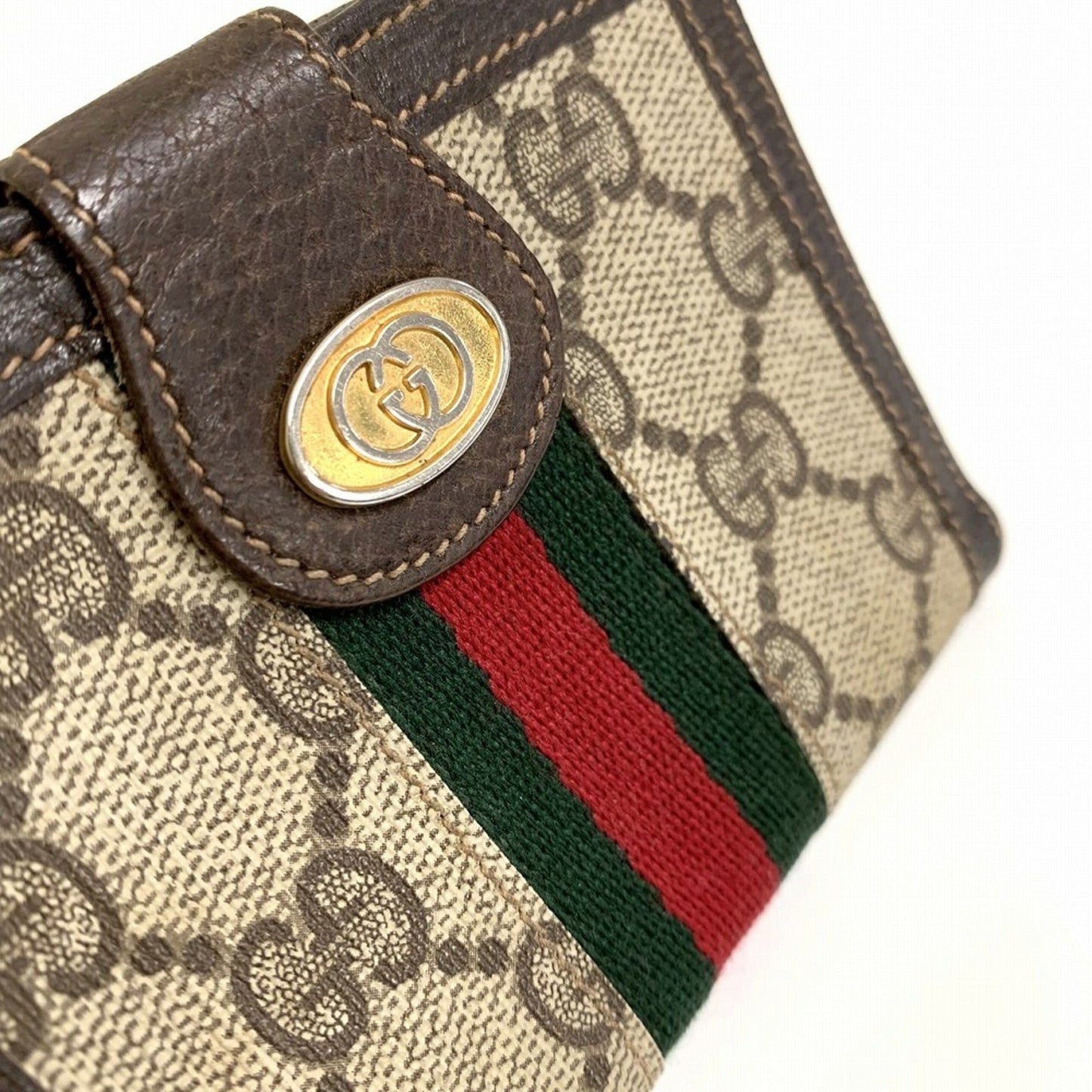 Gucci Brown Gg Supreme Leather Wallet (Bi-Fold)
