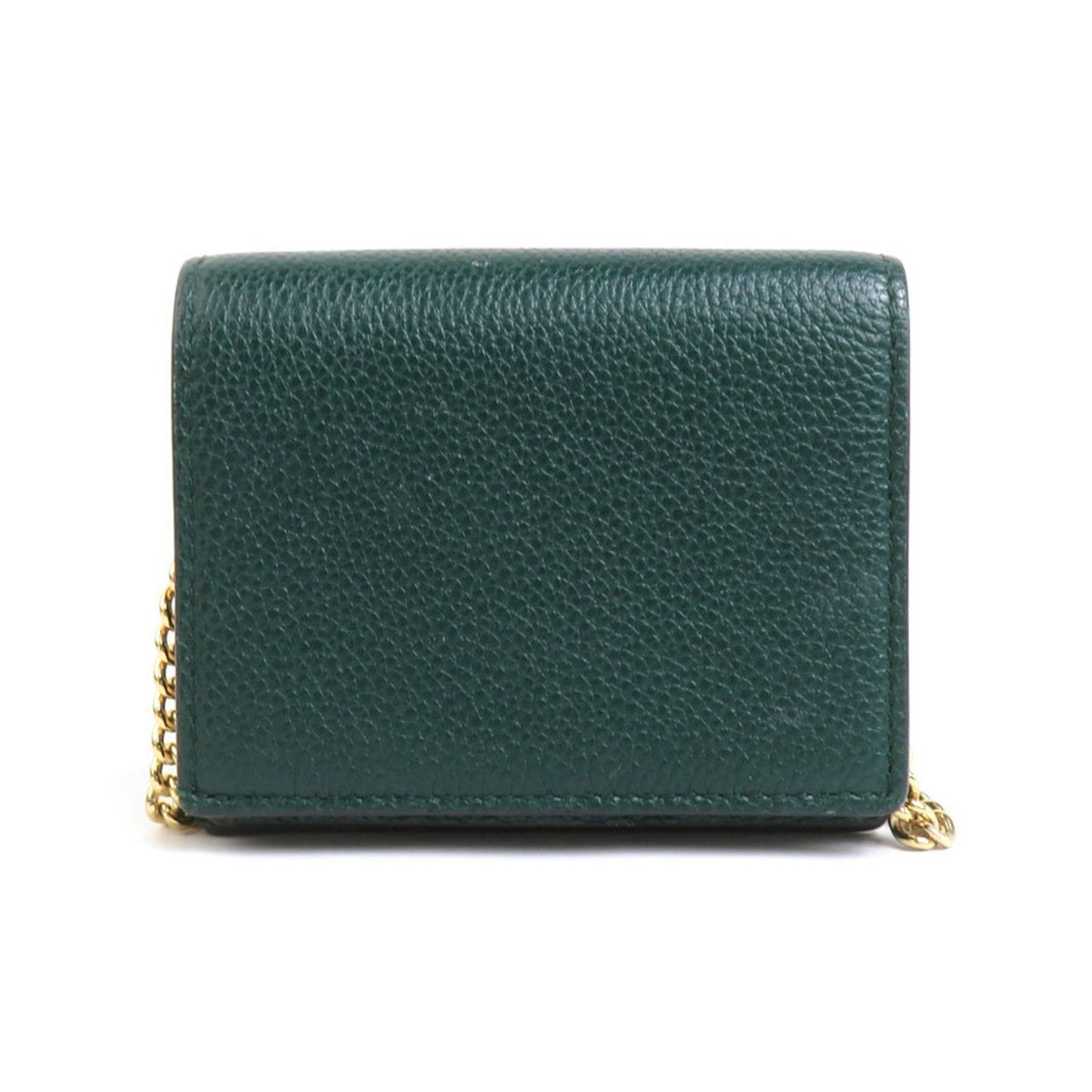 Gucci Dark Green Gold Silver Leather Metal Wallet (Bi-Fold)