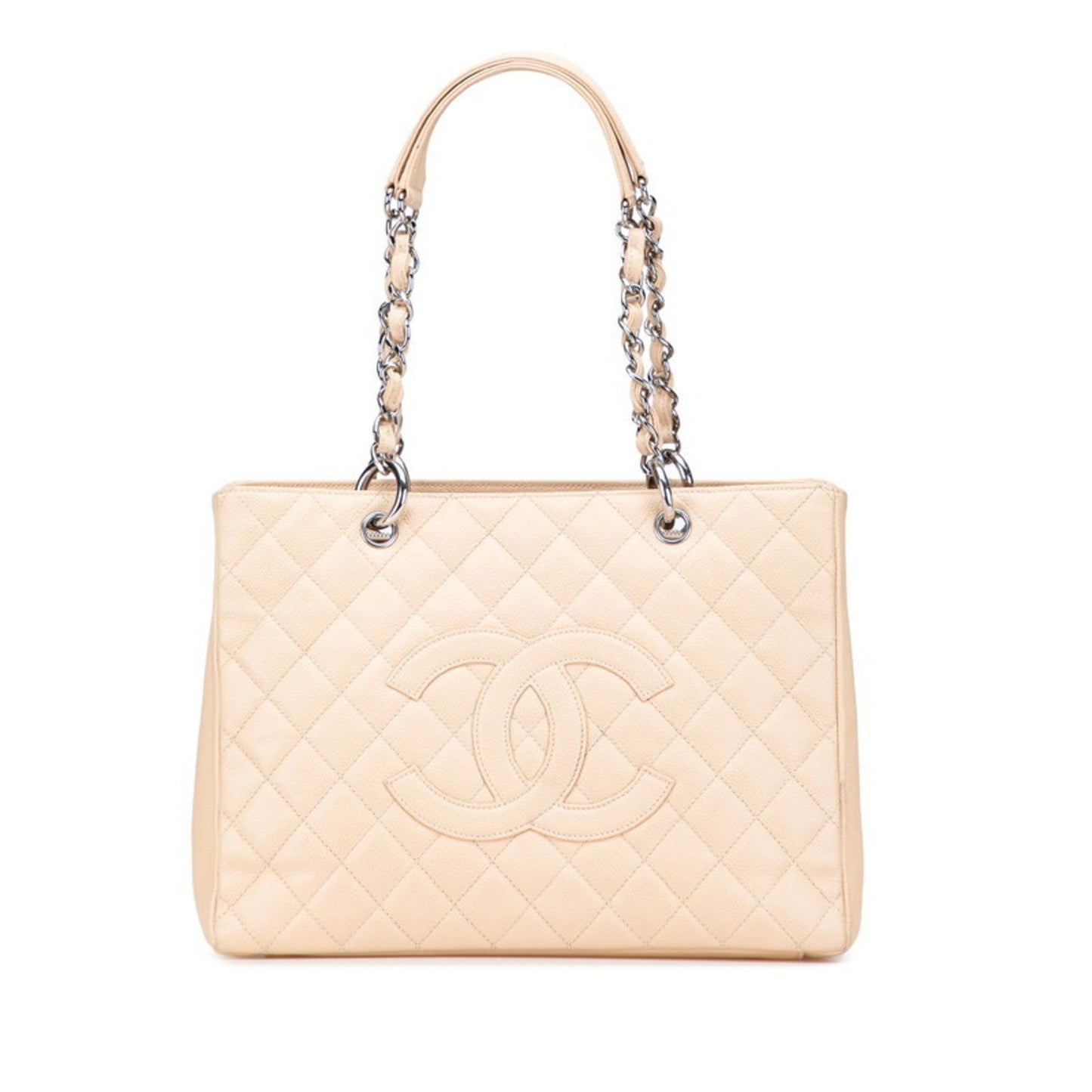 Chanel Matelasse Beige Grained Calfskin Tote Bag