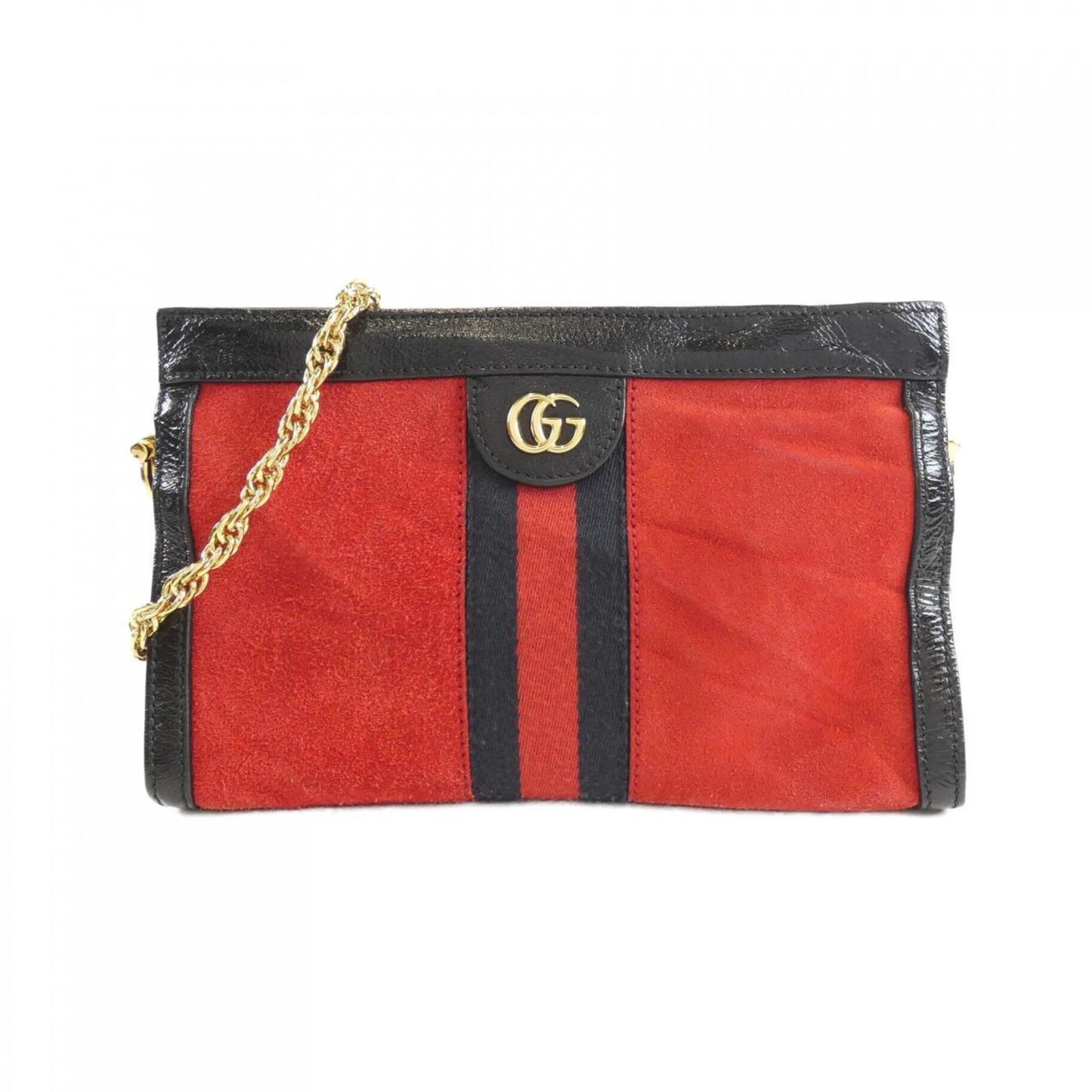 Gucci Black Red Color Suede Leather Shoulder Bag
