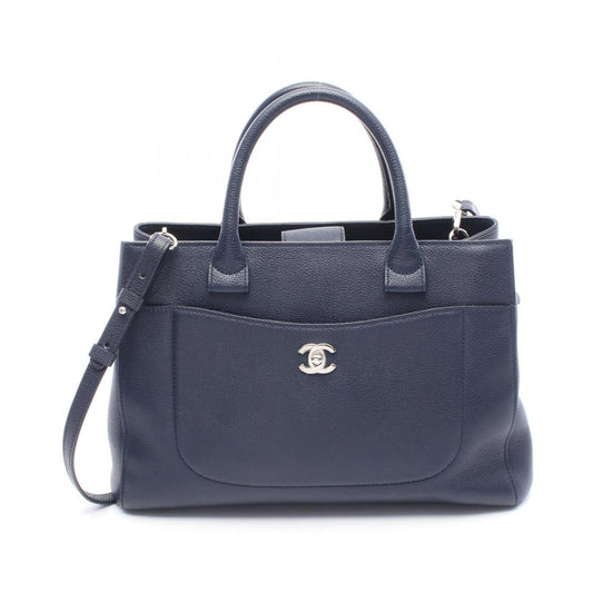Chanel Navy Leather Tote Bag