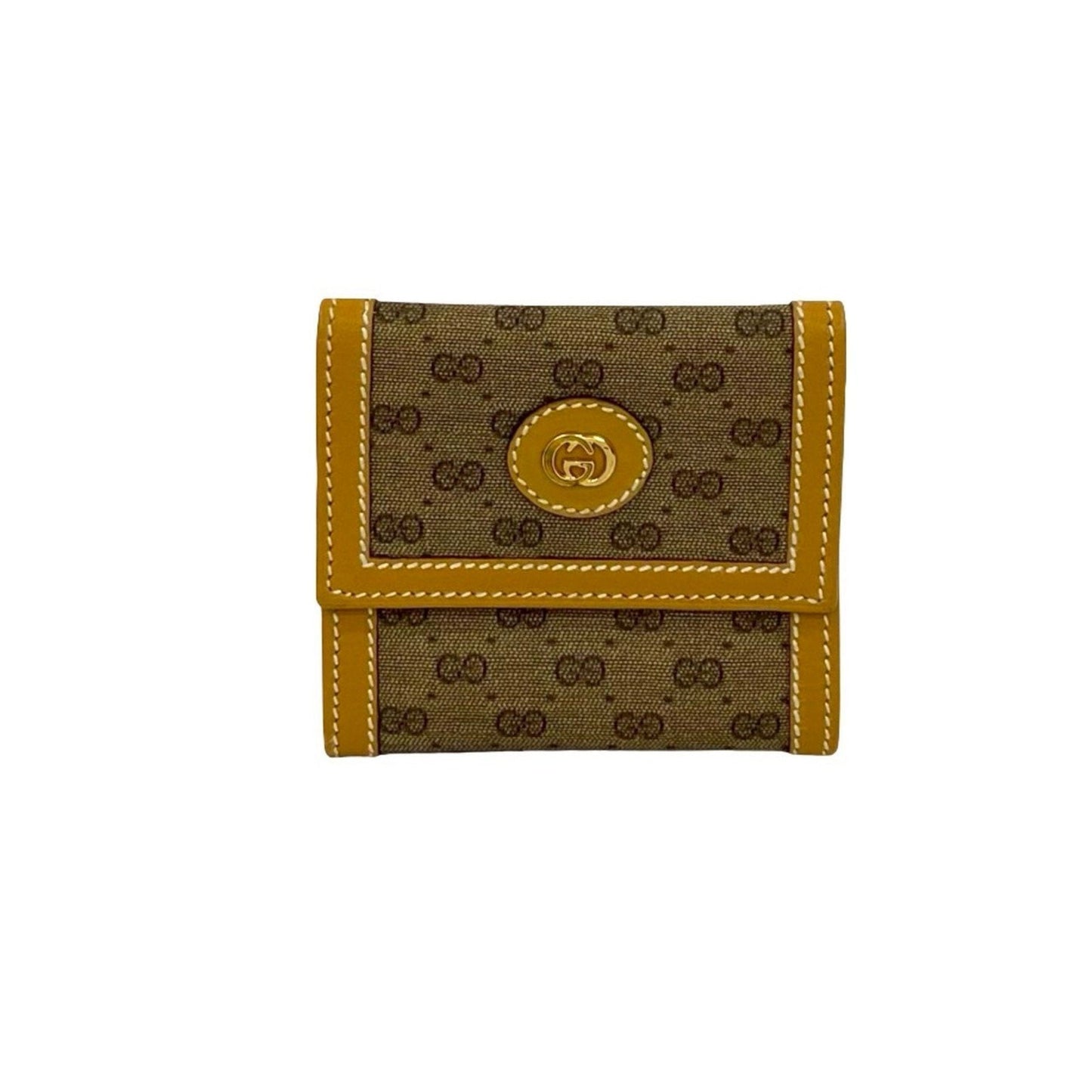 Gucci Brown Leather Pvc Coin Purse/Coin Case