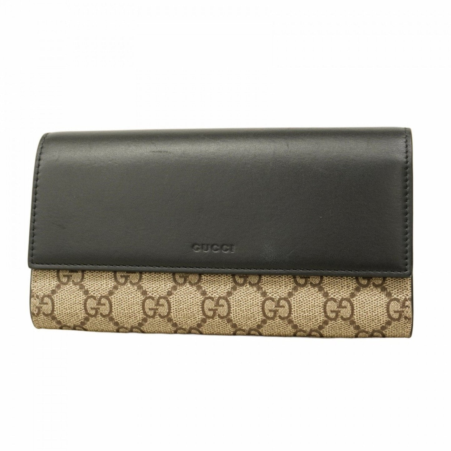 Gucci Black Brown Pvc Long Wallet (Bi-Fold)