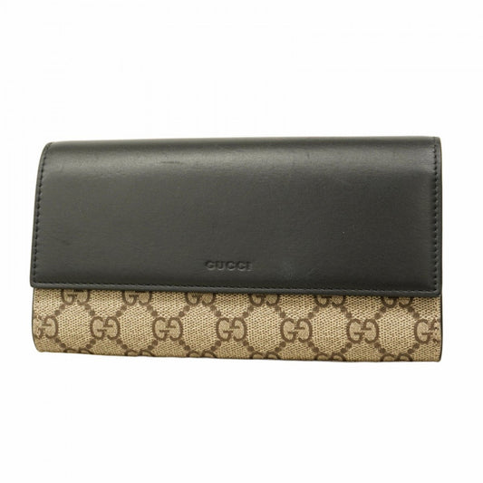 Gucci Black Brown Pvc Long Wallet (Bi-Fold)