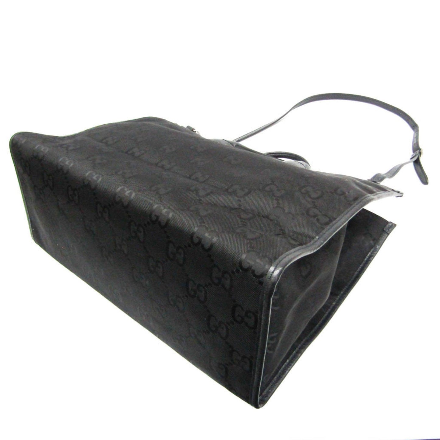 Gucci Black Nylon Canvas Leather Handbag Shoulder Bag