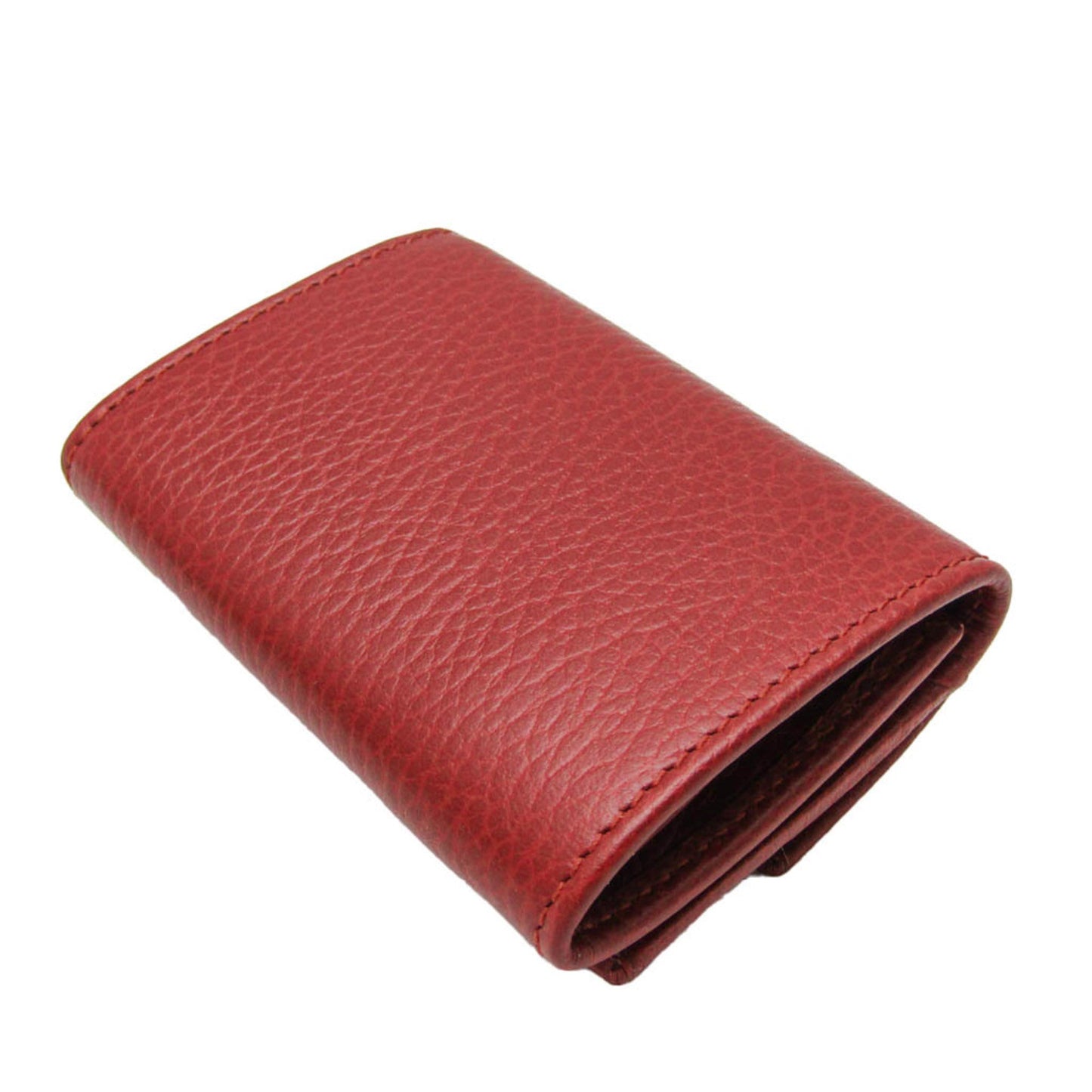 Gucci Red Color Leather Wallet (Tri-Fold)