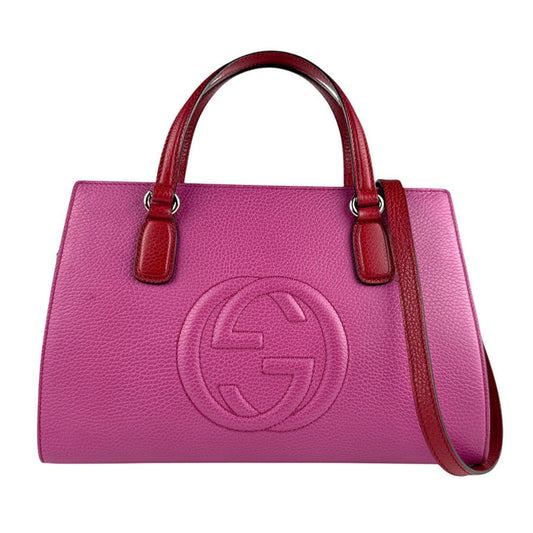 Gucci Pink Red Color Leather Handbag Shoulder Bag