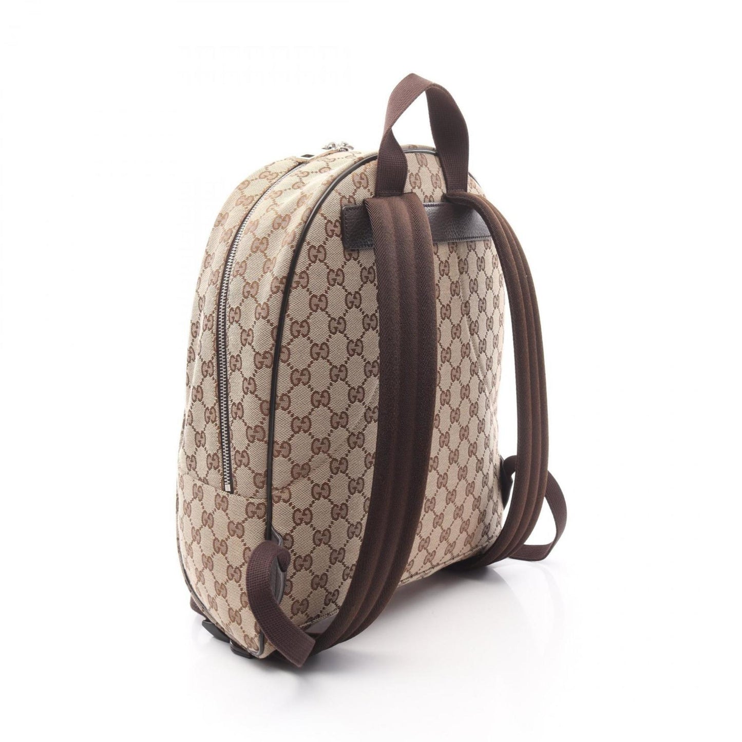 Gucci Gg Canvas Beige Brown Gg Canvas Leather Backpack