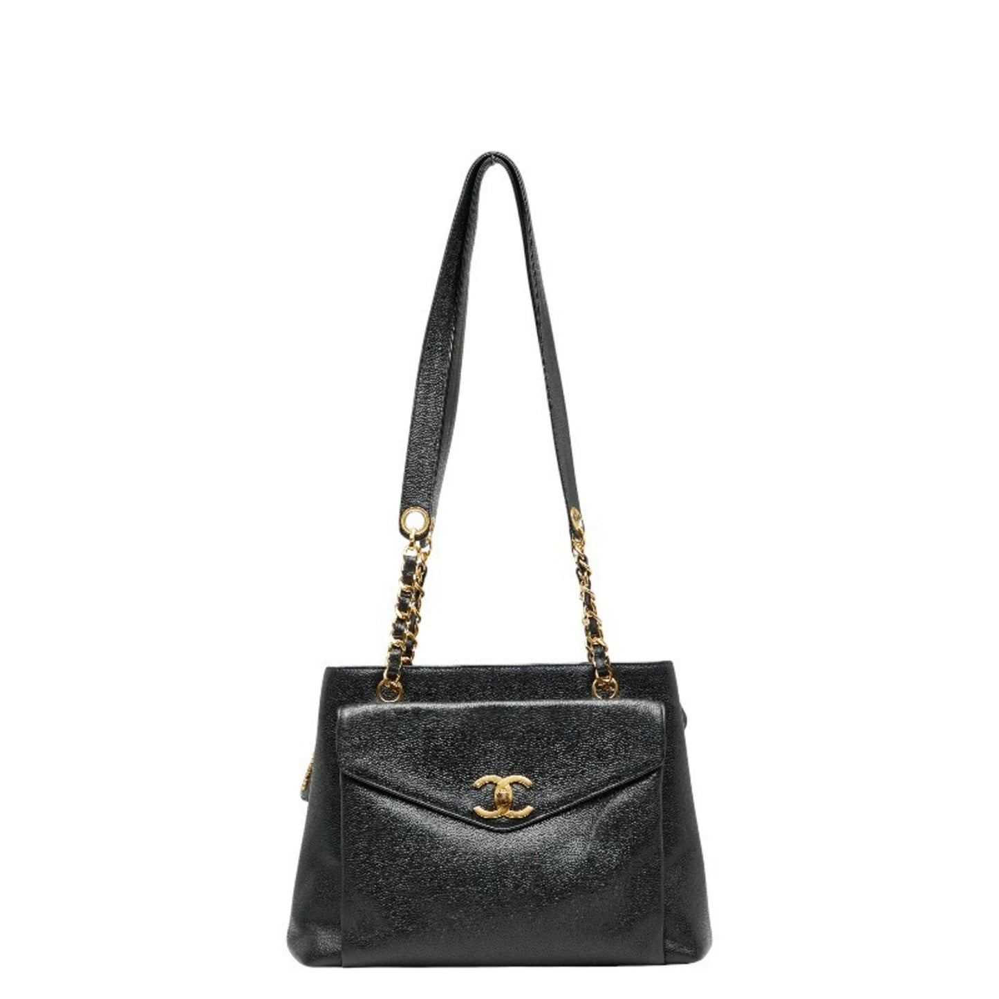 Chanel Black Grained Calfskin Tote Bag