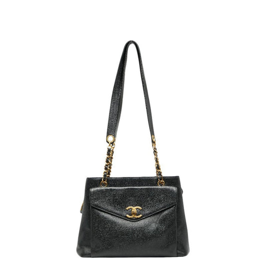 Chanel Black Grained Calfskin Tote Bag