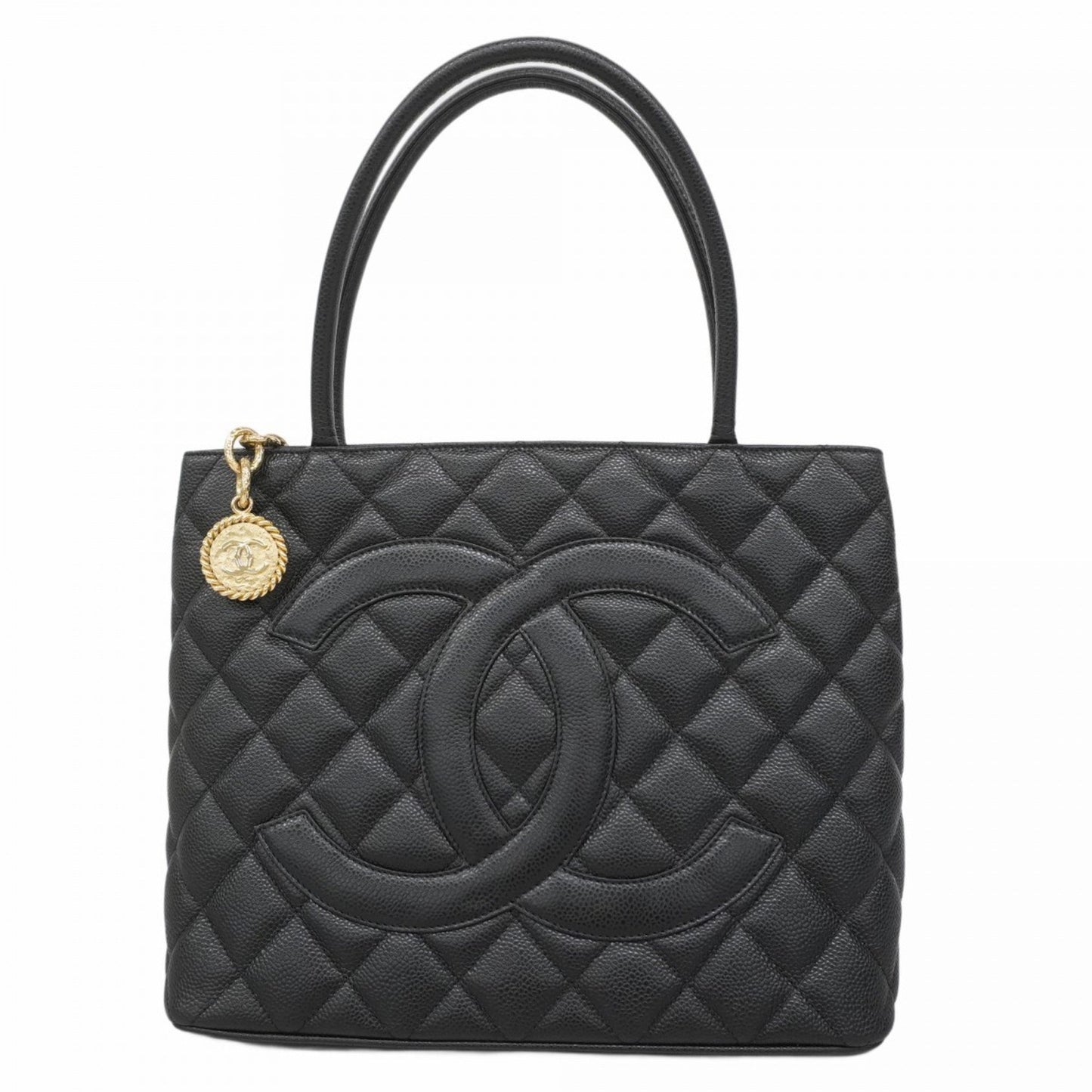 Chanel Black Grained Calfskin Tote Bag