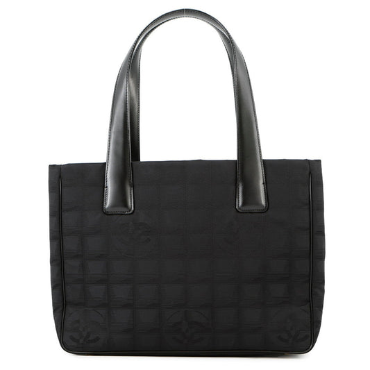 Chanel New Travel Line Black Nylon Leather Tote Bag