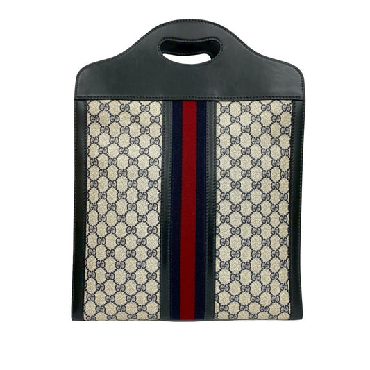 Gucci Navy Red Color Leather Pvc Handbag Tote Bag