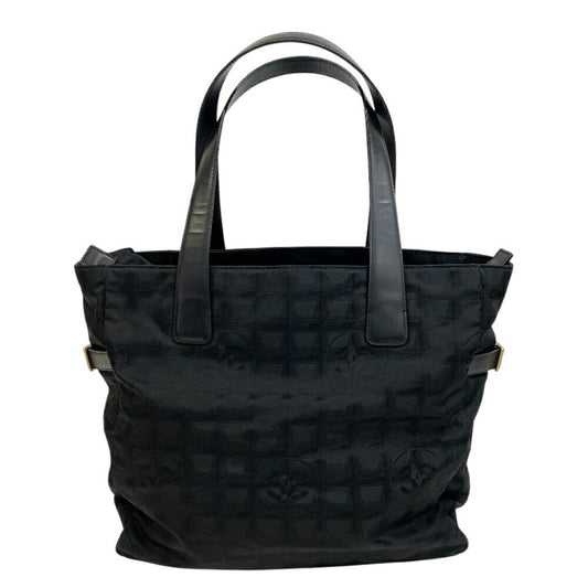 Chanel Black Nylon Leather Tote Bag