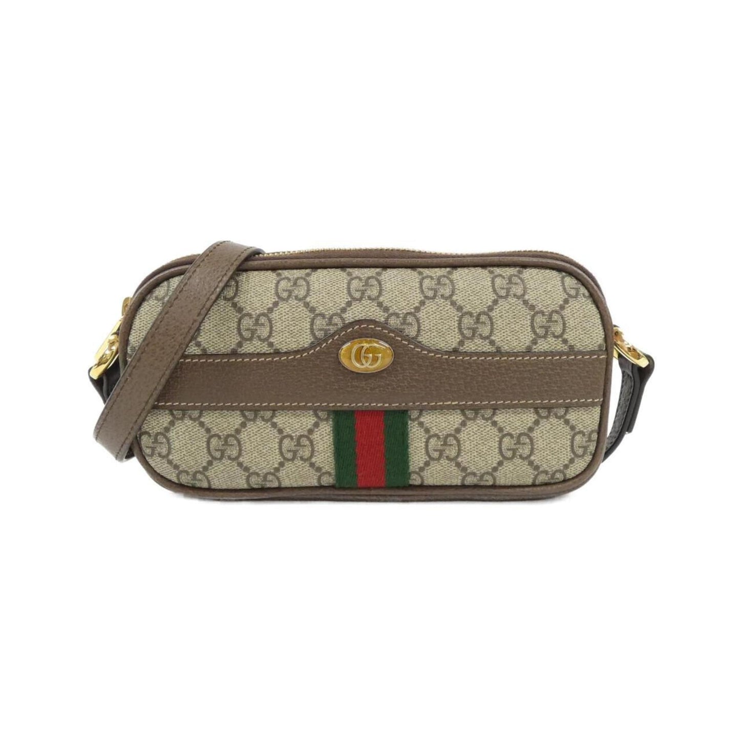 Gucci Beige Brown Gg Supreme Leather Shoulder Bag