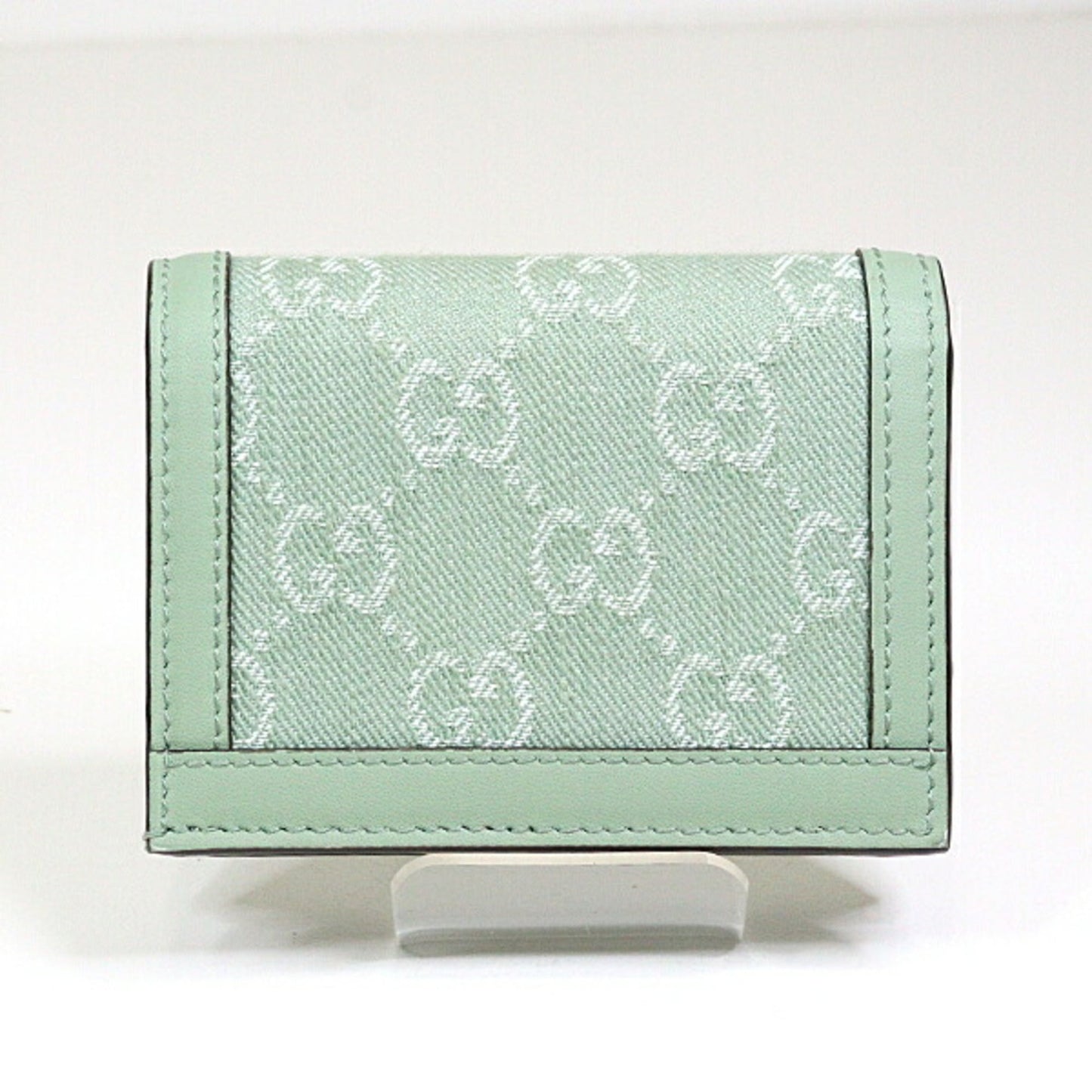 Gucci Pale Green Denim Leather Wallet (Bi-Fold)
