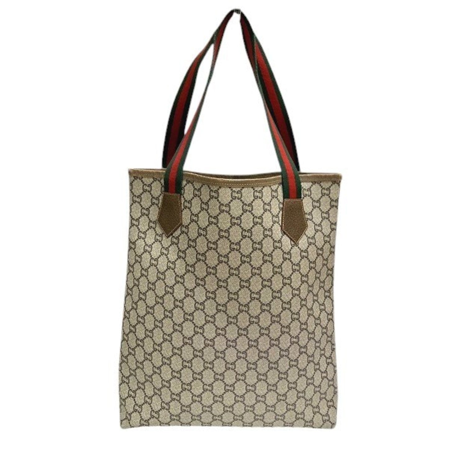 Gucci Beige Brown Pvc Leather Tote Bag