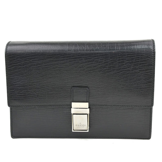 Gucci Black Leather Clutch Bag