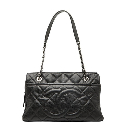 Chanel Matelasse Black Grained Calfskin Tote Bag