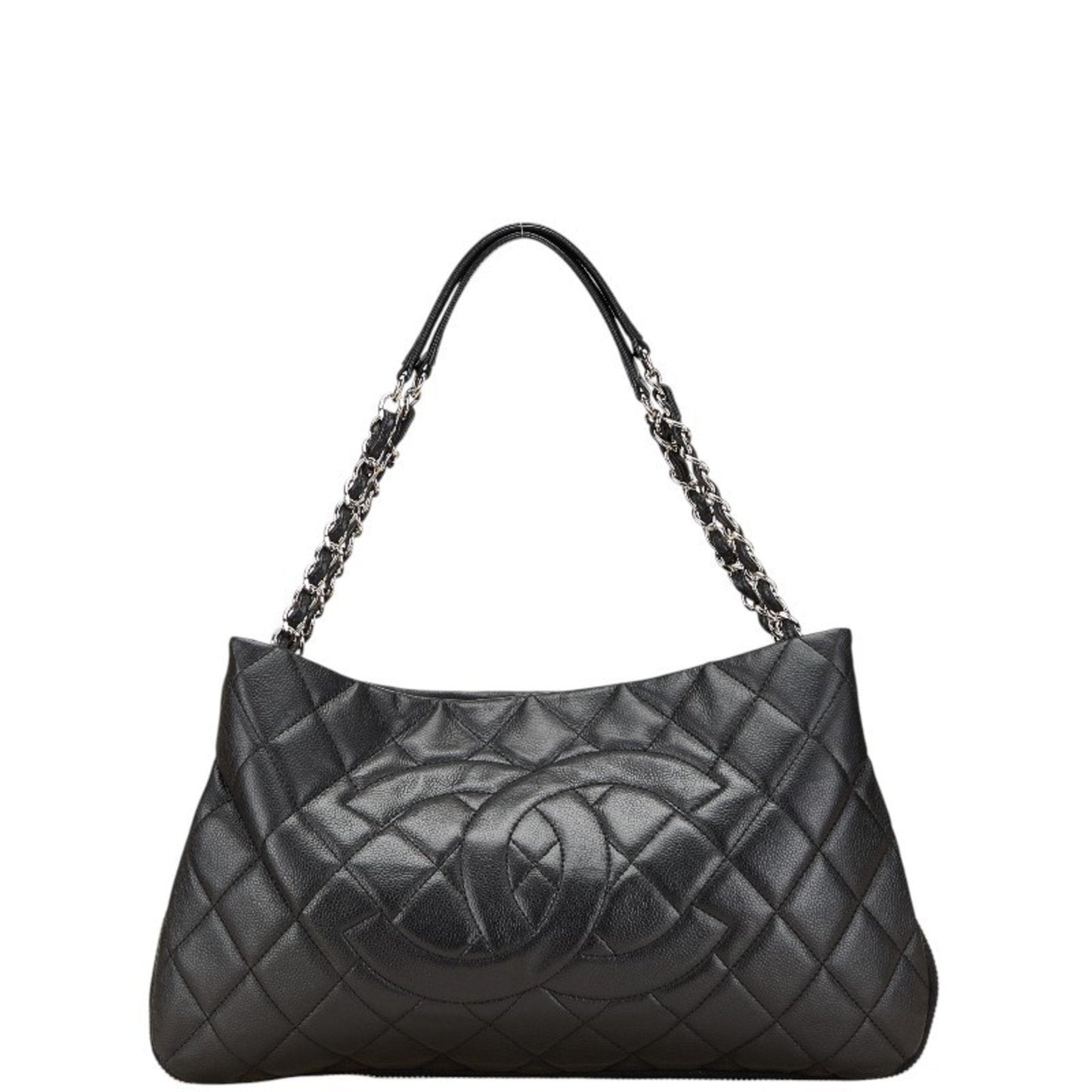 Chanel Matelasse Black Grained Calfskin Tote Bag
