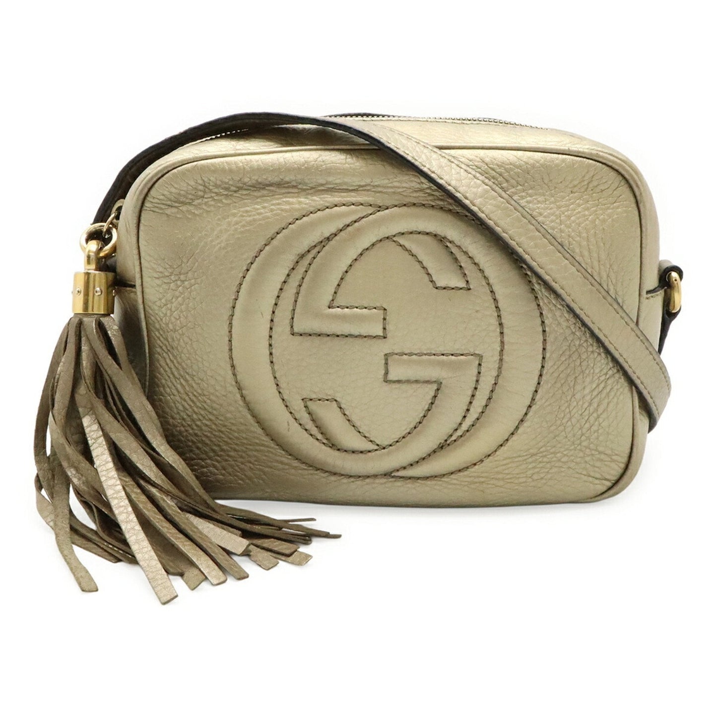 Gucci Gold Leather Pochette Shoulder Bag