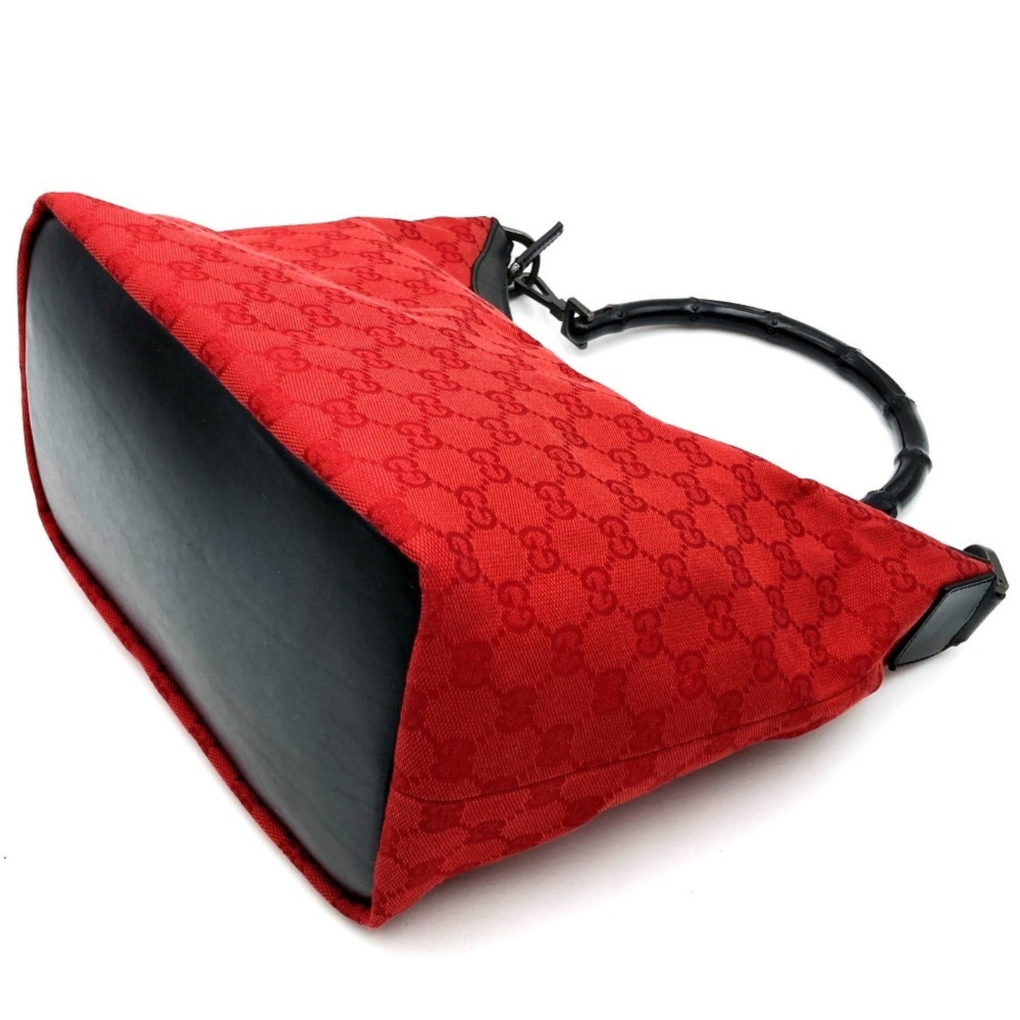 Gucci Black Red Color Gg Canvas Handbag Shoulder Bag