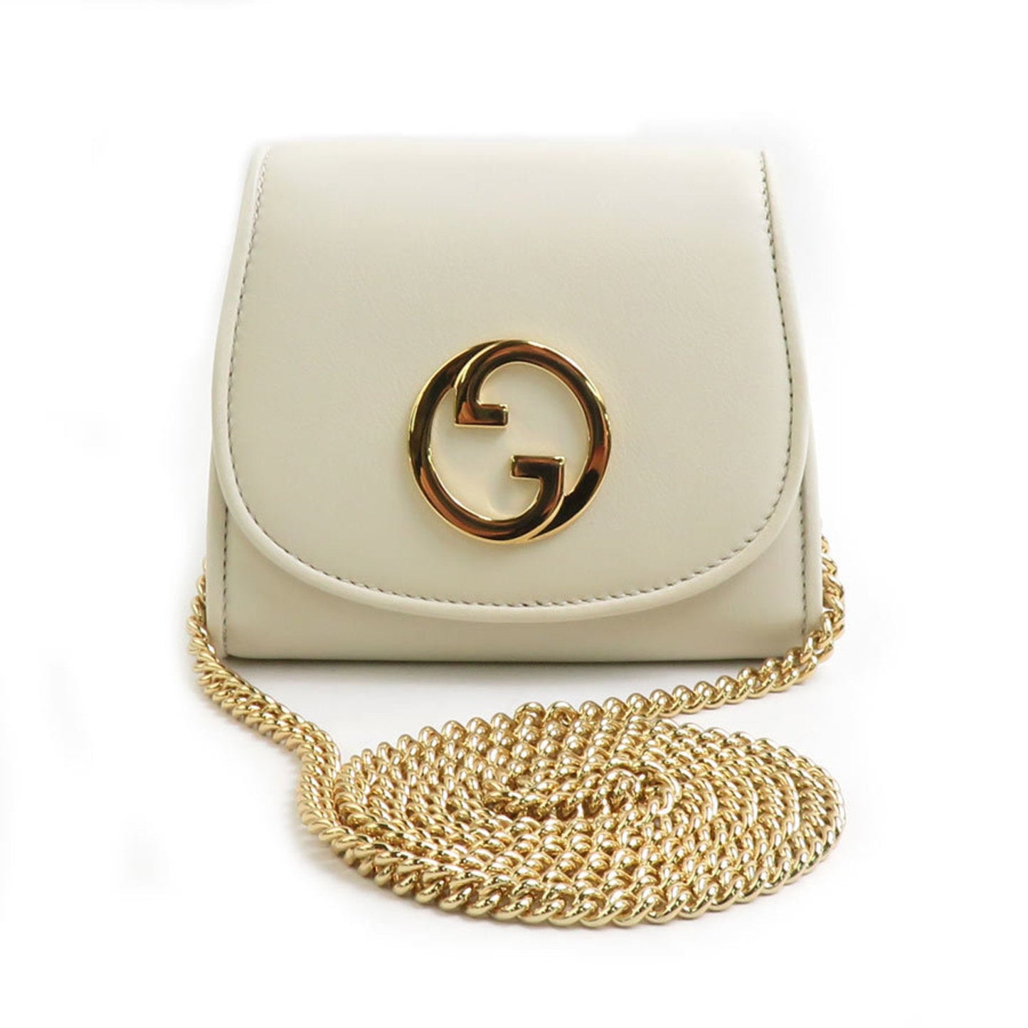 Gucci Ivory Leather Chain/Shoulder Wallet