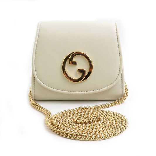 Gucci Ivory Leather Chain/Shoulder Wallet