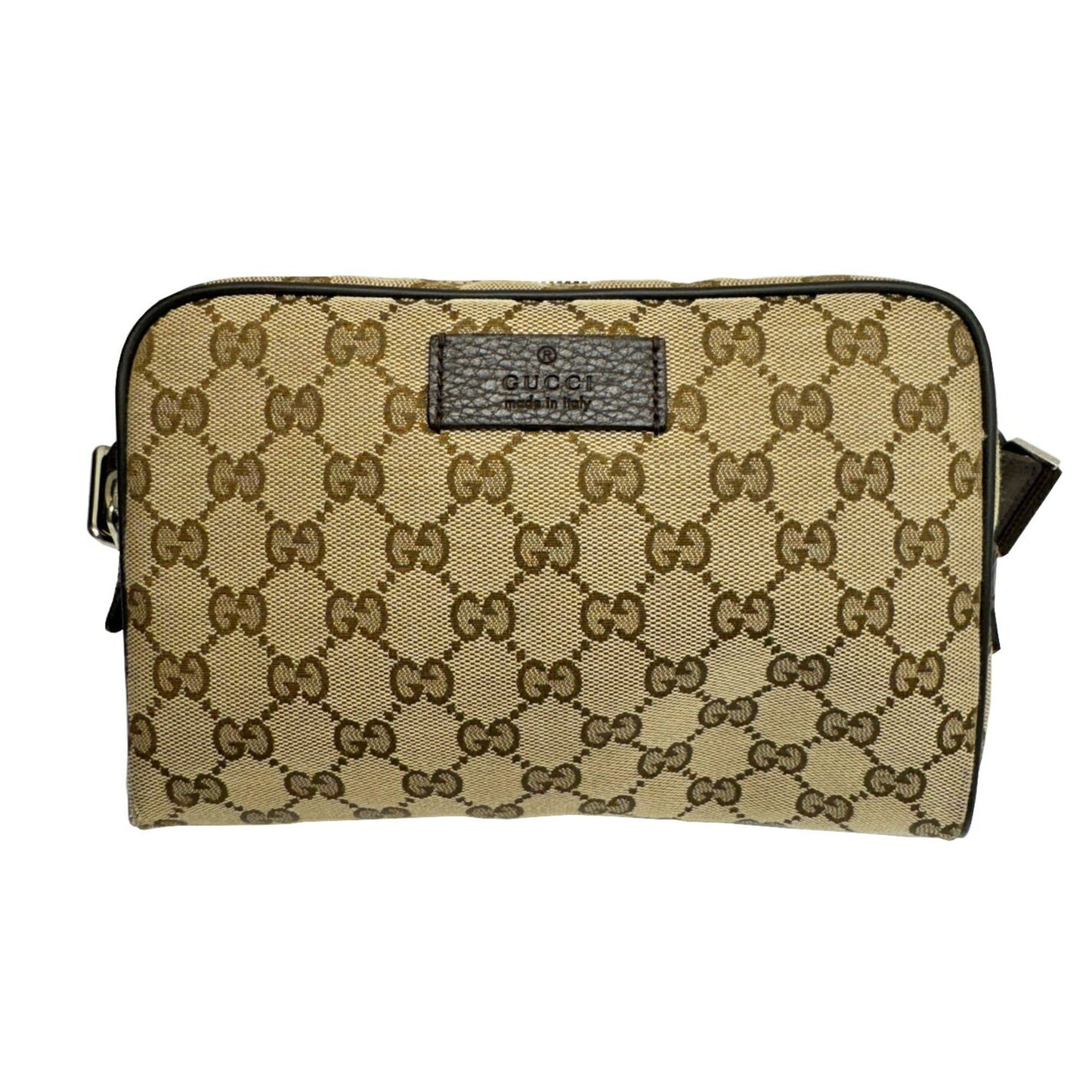 Gucci Beige Brown Canvas Leather Fanny Pack