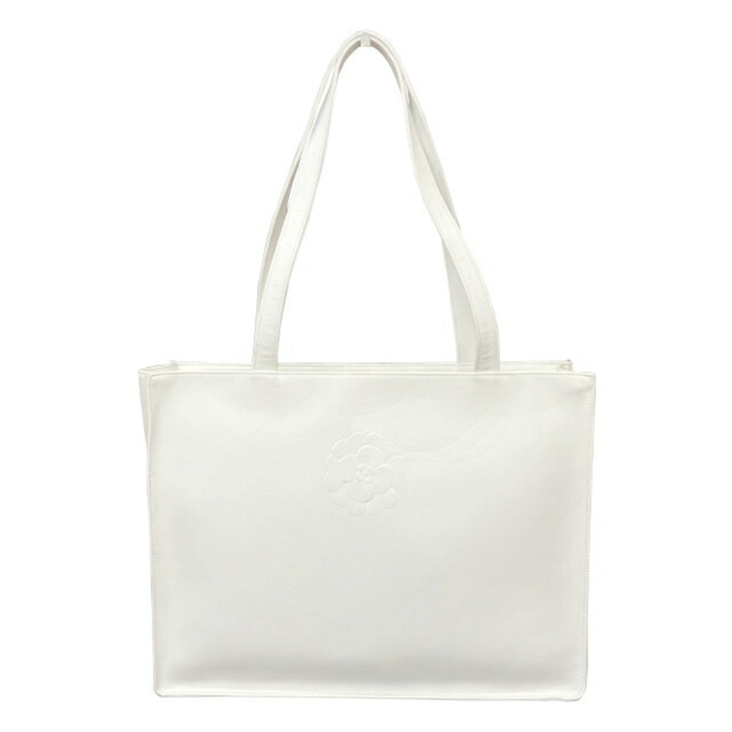 Chanel White Leather Shoulder Bag Tote Bag