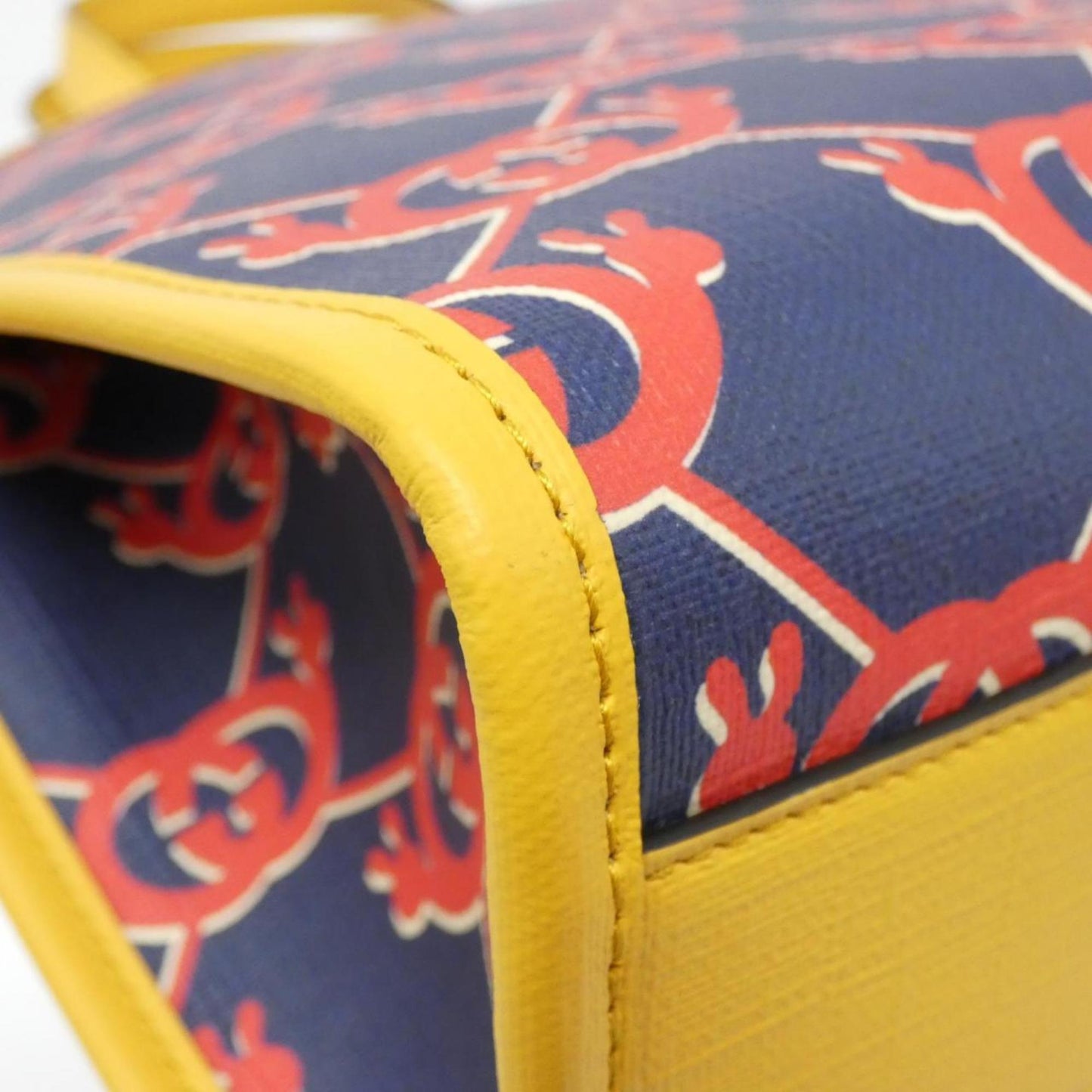 Gucci Blue Red Color Yellow Gg Supreme Handbag