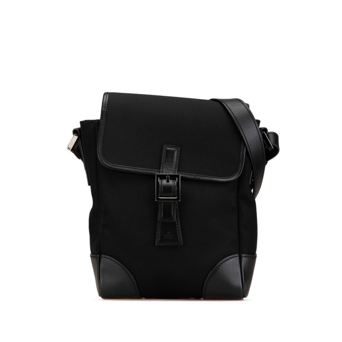 Gucci Black Canvas Leather Shoulder Bag